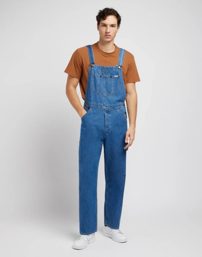 LEE BIB MID MĘSKIE SPODNIE JEANSOWE OGRODNICZKI JEANS MID SHADE 112349314 L72Z017385