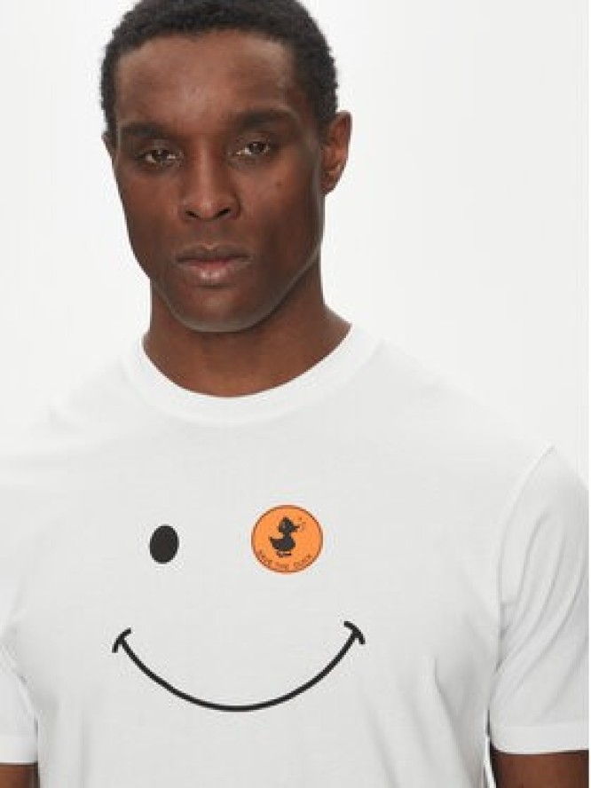 Save The Duck T-Shirt DT1197M BESY20 Biały Regular Fit