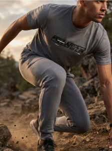 Koszulka z krótkim rękawem slim fit SNSY PERFORMANCE - szary