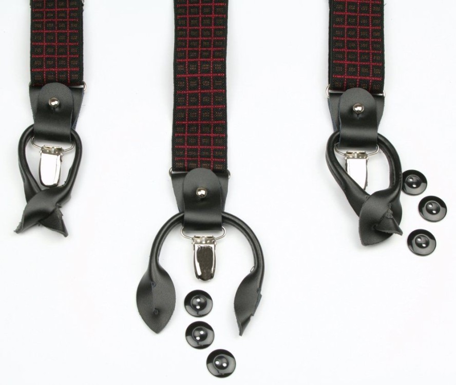 Szelki Klasyczne, Zapięcie na Guziki lub Żabki, Męskie -ALTIES - w Kratę