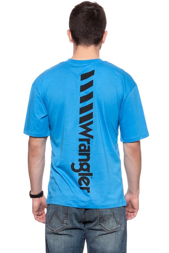 WRANGLER T SHIRT B&Y OVERSIZED T MEDITERRANEAN BLUE W7C44GHBR 112131691