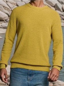 Bawełniany sweter basic - żółty