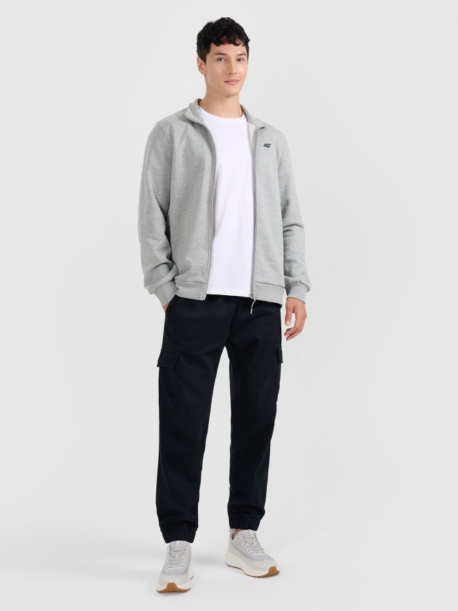 4F Bluza dresowa rozpinana bez kaptura męska - szara L