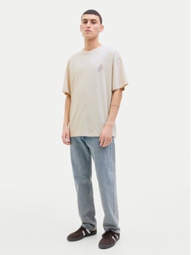 Jack & Jones T-Shirt Charge 12269384 Beżowy Relaxed Fit