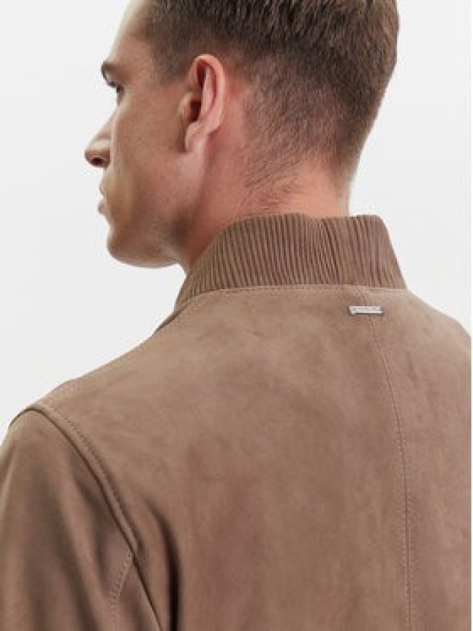 Michael Kors Kurtka skórzana CT5801E4R4 Brązowy Regular Fit