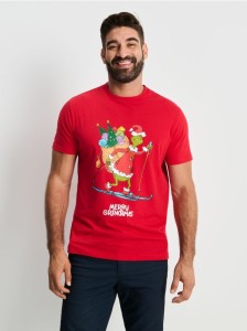 Koszulka z krótkim rękawem Grinch - czerwony