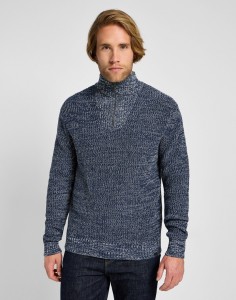 LEE MĘSKI SWETER LEE HALF ZIP KNIT MOOD INDIGO 112355674