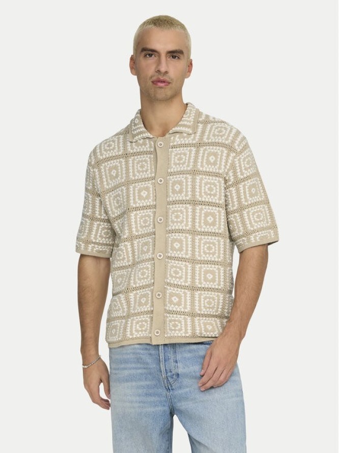 Only & Sons Koszula Bart 22033329 Beżowy Relaxed Fit