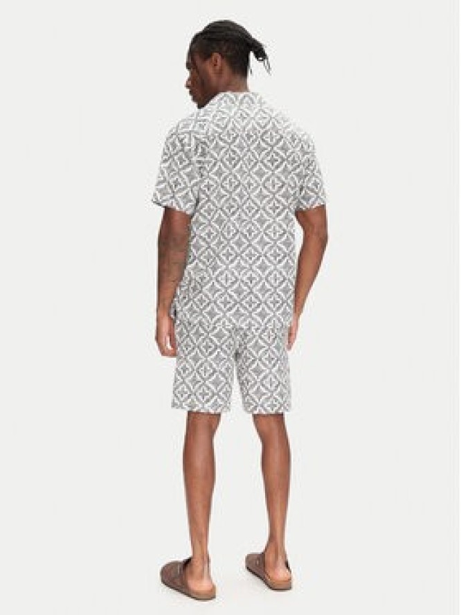 Jack & Jones Komplet koszula i szorty materiałowe Seersucker 12284648 Szary Relaxed Fit