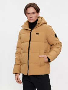 Calvin Klein Kurtka zimowa Crinkle K10K110336 Khaki Regular Fit