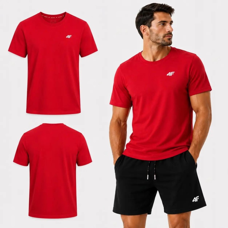 T-SHIRT MĘSKI 4F KOSZULKA BAWEŁNIANA SPORTOWA TTSHM3341 SS26