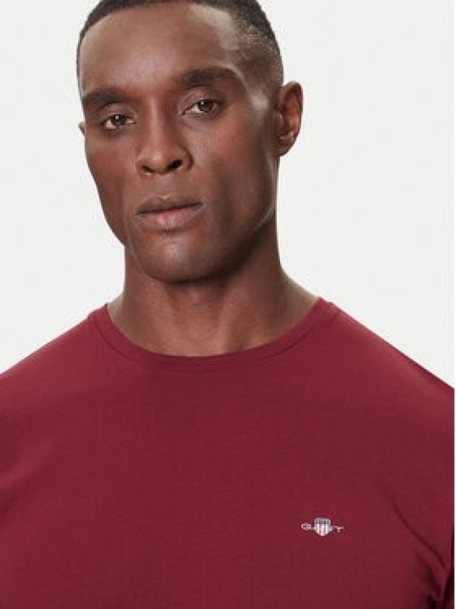 Gant T-Shirt 2004080 Bordowy Regular Fit