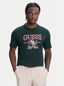 Guess T-Shirt M5YI22 K8FQ4 Zielony Regular Fit