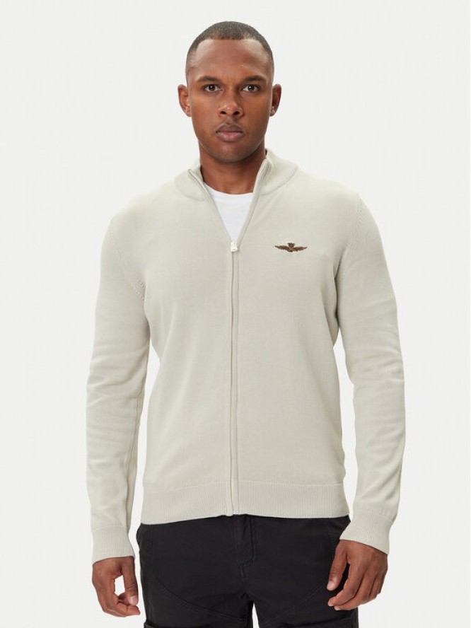 Aeronautica Militare Kardigan 252MA1580UL00506 Beżowy Regular Fit