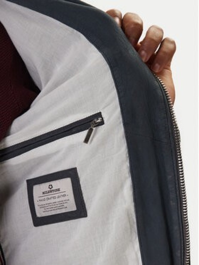 Milestone Kurtka skórzana Nevio 612203 60780 Granatowy Regular Fit