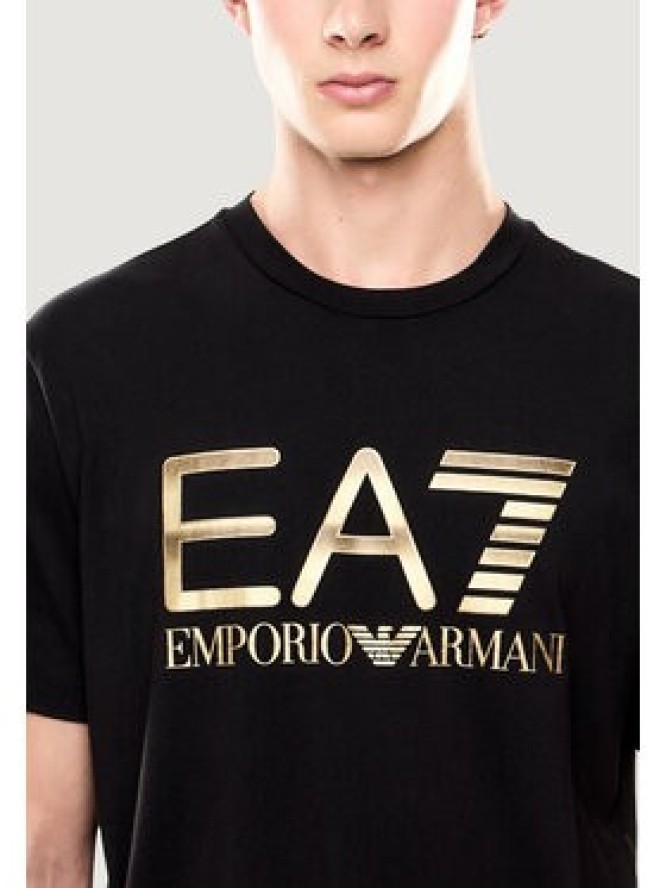 EA7 Emporio Armani T-Shirt 7M001412 AF22264 MC004 Czarny Regular Fit