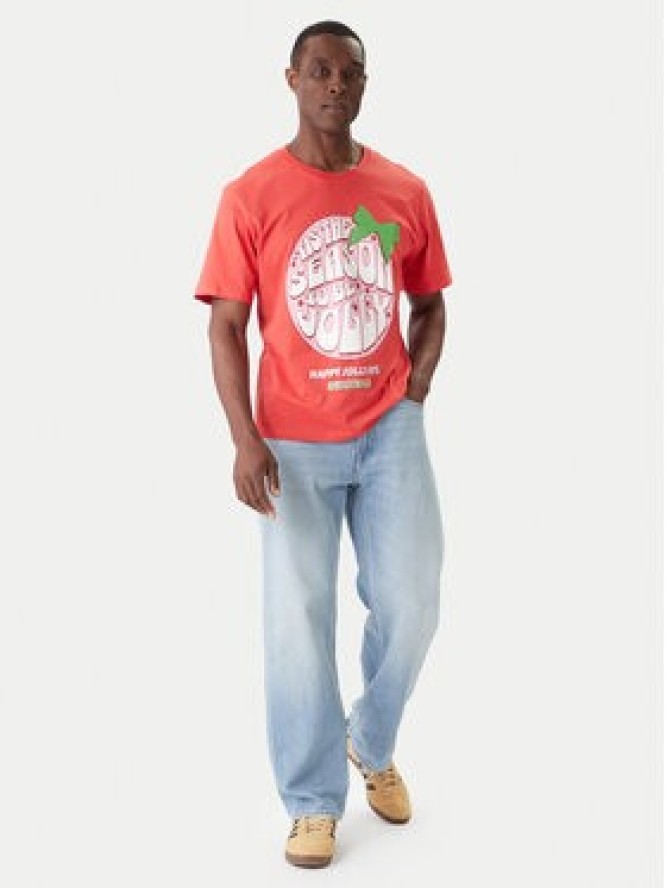 Jack & Jones T-Shirt Holiday Cartoon 12287550 Czerwony Relaxed Fit