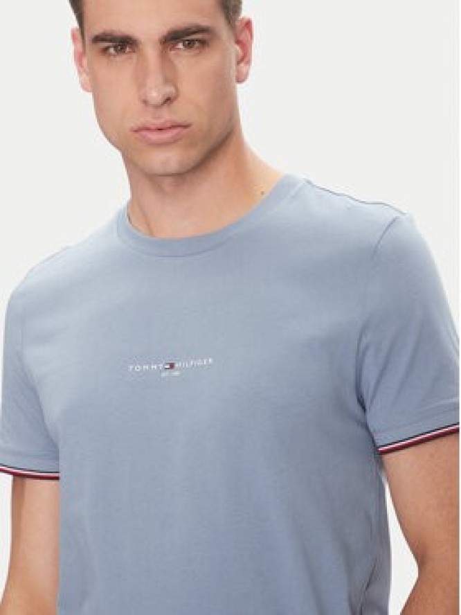 Tommy Hilfiger T-Shirt Logo MW0MW32584 Błękitny Regular Fit