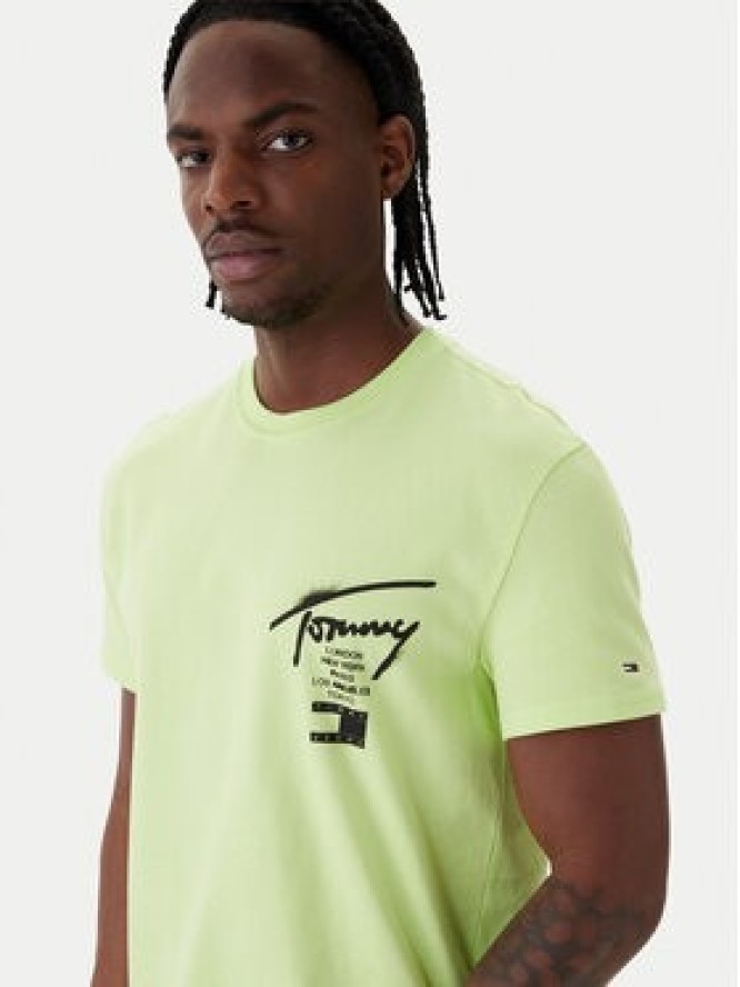 Tommy Jeans T-Shirt City Sign DM0DM22553 Zielony Regular Fit