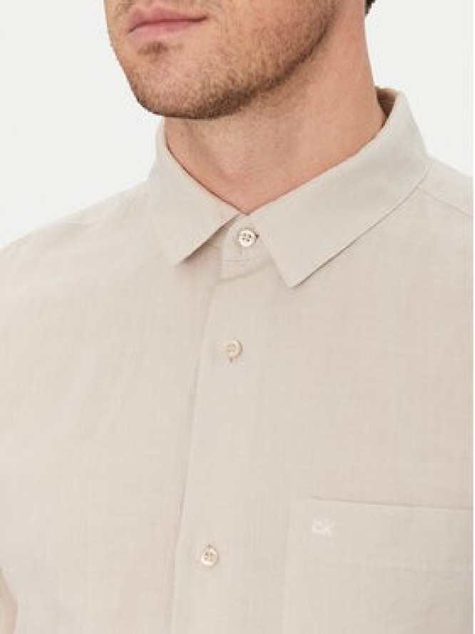 Calvin Klein Koszula K10K114488 Beżowy Regular Fit