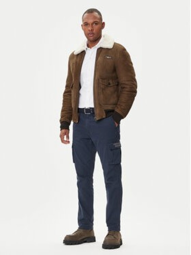 Aeronautica Militare Kurtka skórzana 252PN0163U100893 Brązowy Regular Fit
