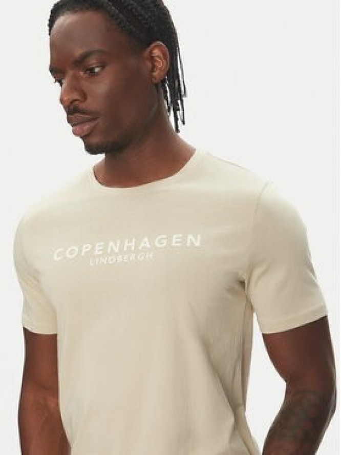 Lindbergh T-Shirt 30-400200 Beżowy Relaxed Fit