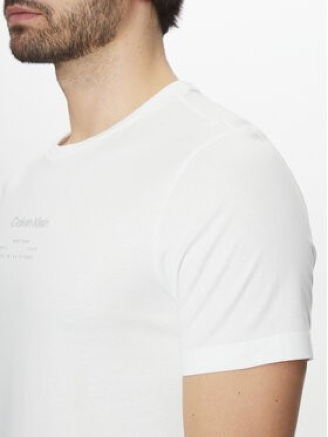 Calvin Klein T-Shirt Editorial Logo K10K114172 Biały Regular Fit