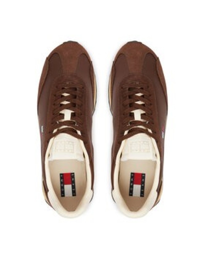 Tommy Jeans Sneakersy Tjm Retro Runner Archive Mix Mat EM0EM01763 Brązowy
