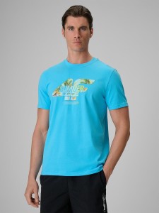 T-shirt regular z nadrukiem męski 4F 4FRSS26TTSHM4305