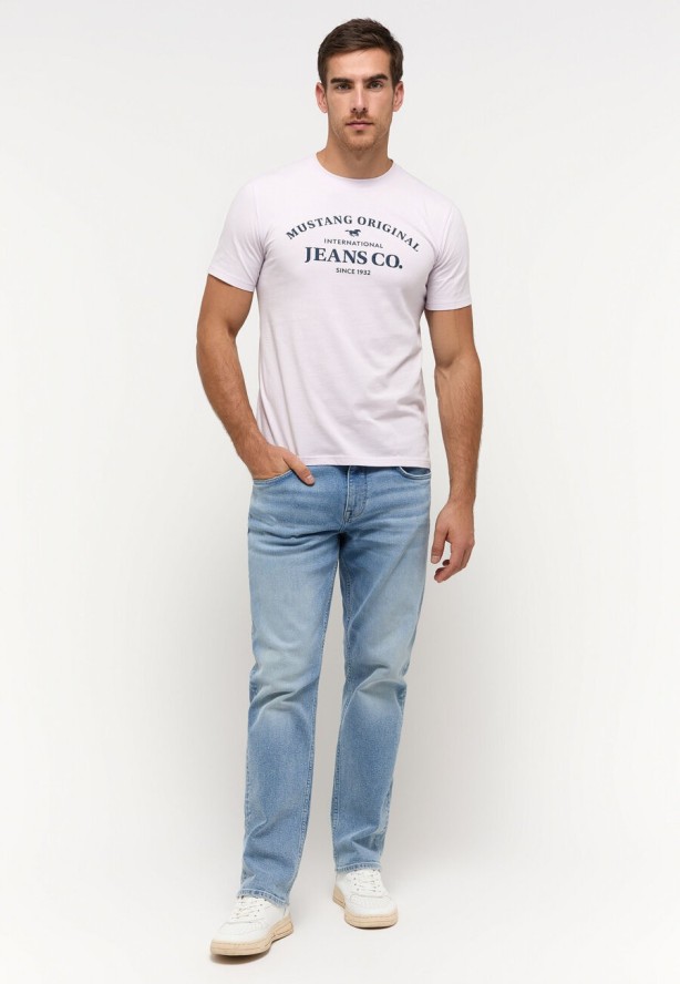 MUSTANG AUSTIN MĘSKI T-SHIRT KOSZULKA NADRUK ORCHID HUSH 1014942 8056