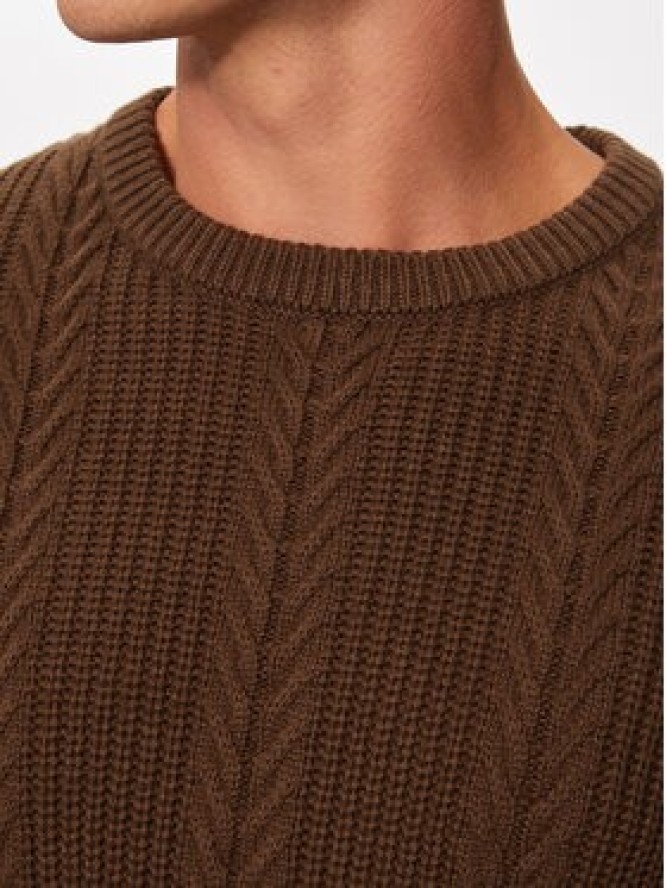 Jack & Jones Sweter 12261436 Brązowy Regular Fit