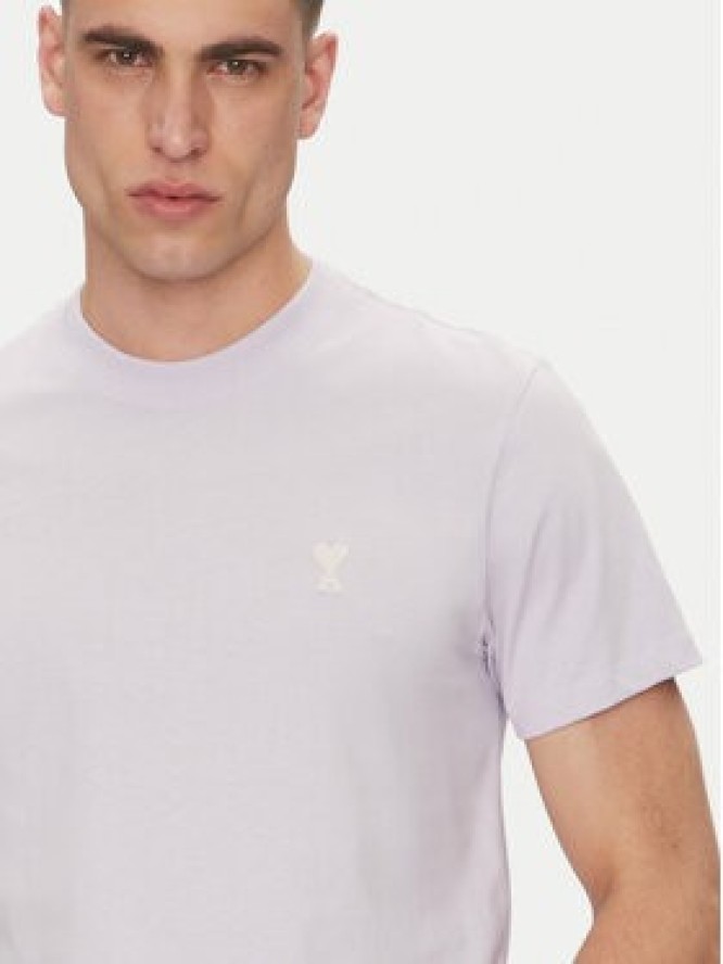 AMI Paris T-Shirt HTS060.724 Fioletowy Regular Fit