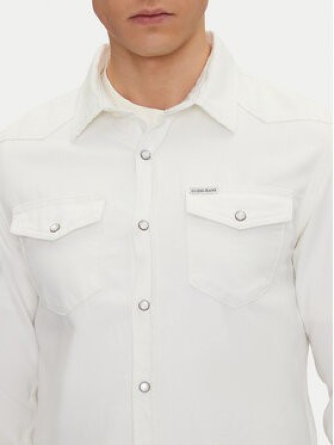 Guess Jeans Koszula M5GH55 D5NW1 Biały Regular Fit