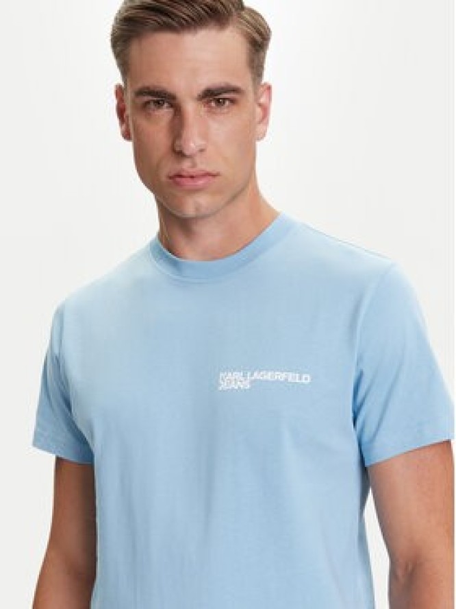 Karl Lagerfeld Jeans T-Shirt A1M17003 Niebieski Slim Fit