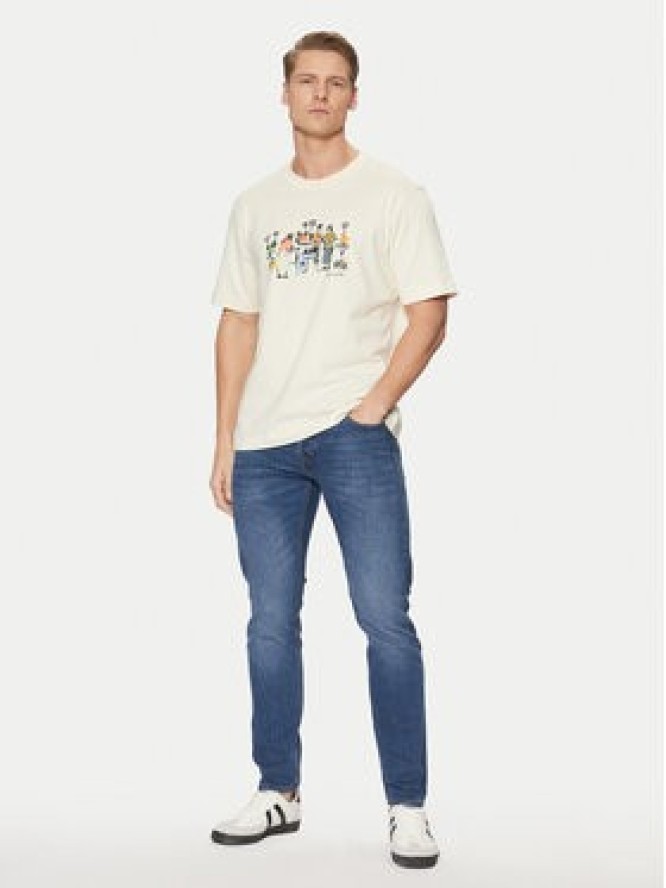 Jack & Jones T-Shirt Machester 12273549 Écru Relaxed Fit