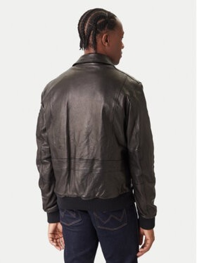 Aeronautica Militare Kurtka skórzana 252PN0846U100839 Czarny Regular Fit