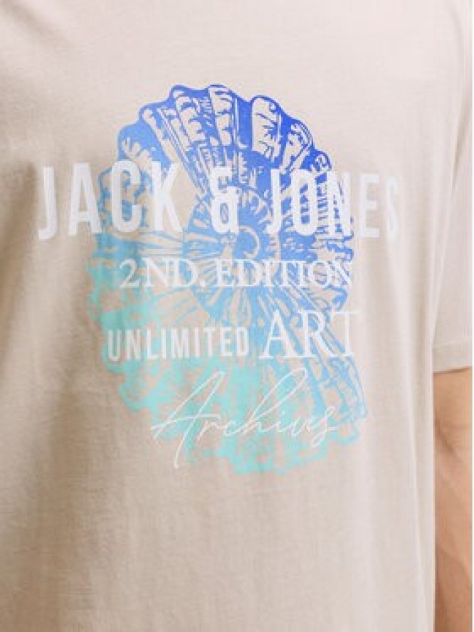 Jack & Jones T-Shirt Gradient Print 12288094 Szary Regular Fit