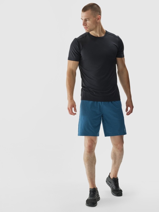 4F Spodenki treningowe regular szybkoschnące męskie - turkusowe S