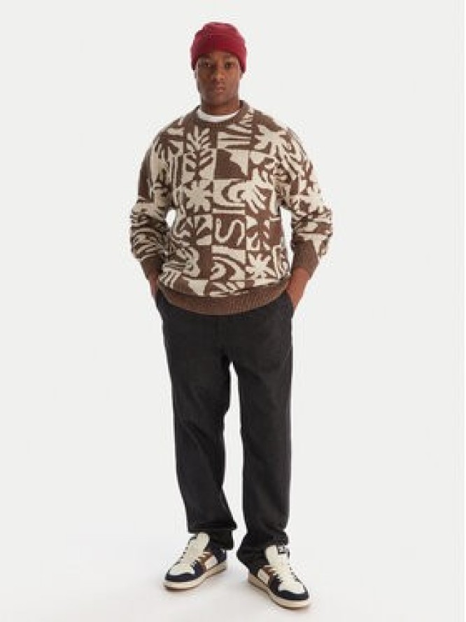 Quiksilver Sweter Hall City EQYSW03329 Brązowy Regular Fit