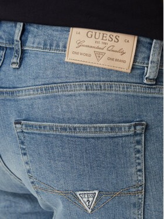 Guess Jeansy Finnley M6YAS2 D1479 Niebieski Slim Tapered Fit
