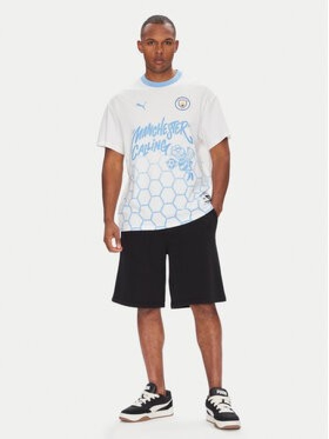 Puma T-Shirt CWC Hoops x Man City 631695 Biały Regular Fit
