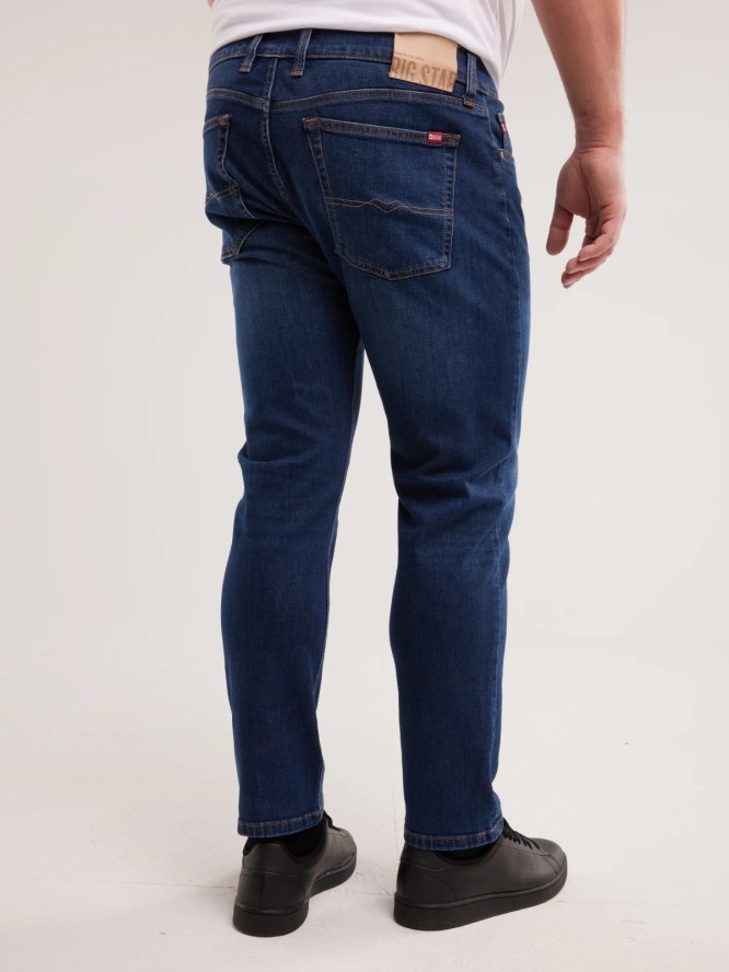 Jeansy męskie z prostą nogawką granatowe Ronald 315