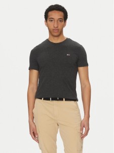 Tommy Jeans T-Shirt Jaspe DM0DM20363 Czarny Slim Fit