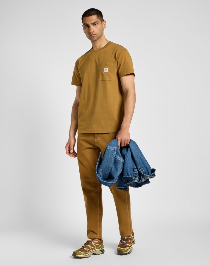 LEE MĘSKIE SPODNIE MATERIAŁOWE LEE CARPENTER GLAZED GINGER 112355781