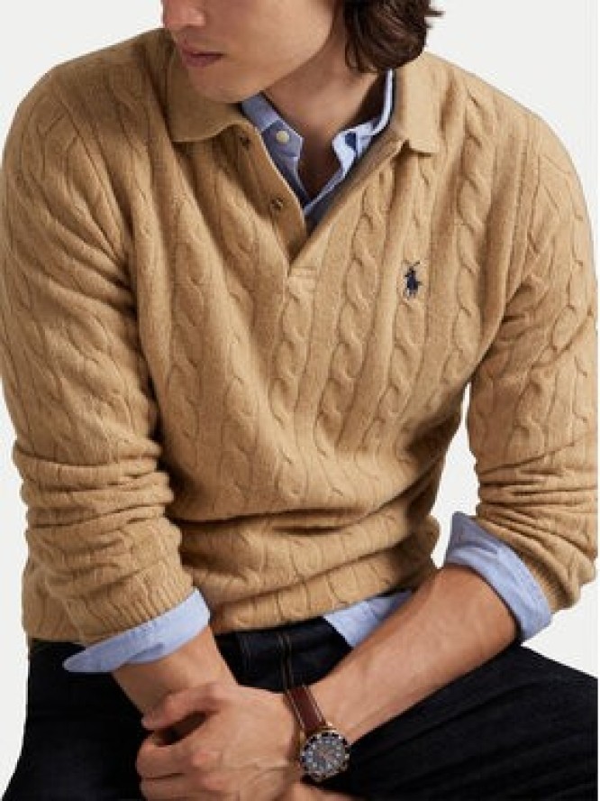 Polo Ralph Lauren Sweter 710974165004 Beżowy Regular Fit