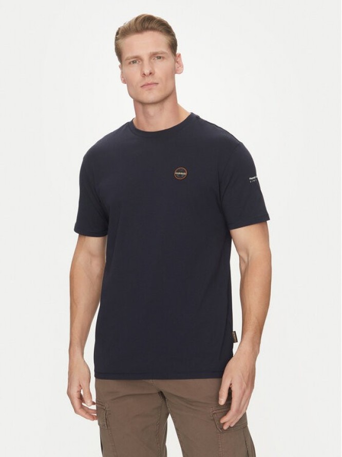 Napapijri T-Shirt S-Badge NP0A4I3N Granatowy Regular Fit