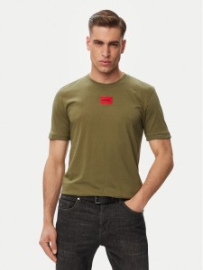 HUGO T-Shirt Diragolino212 50447978 Khaki Regular Fit