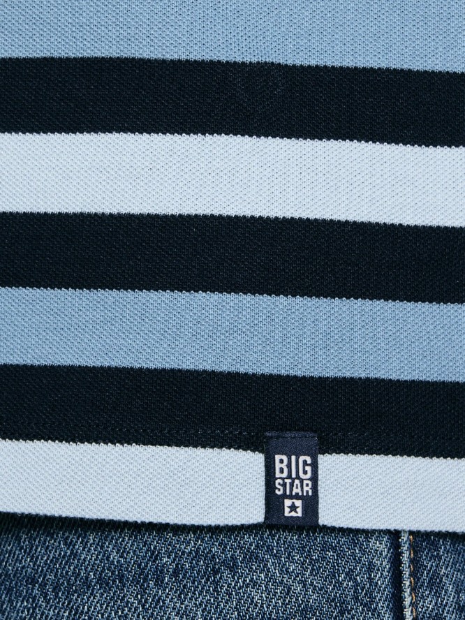 Koszulka męska polo w kolorowe paski Seulir 401