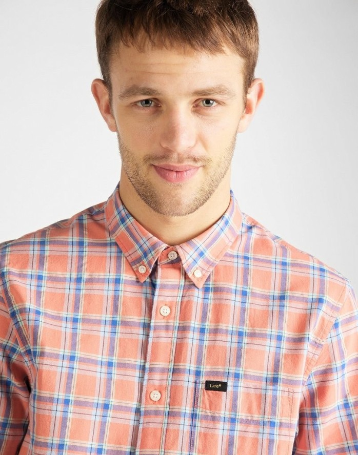 MĘSKA KOSZULA LEE LEE BUTTON DOWN SS PAPRIKA L886DGNI 112123619