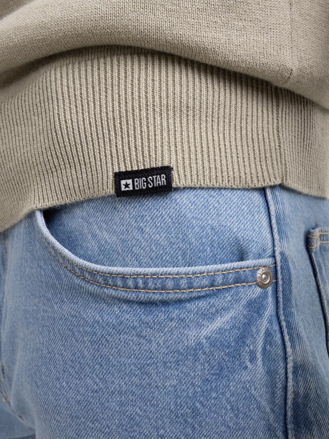 Sweter męski bawełniany pistacjowy Basilian 300